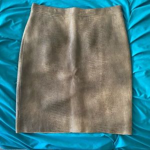 BCBG Mac Azria Real Leather Snake print Skirt